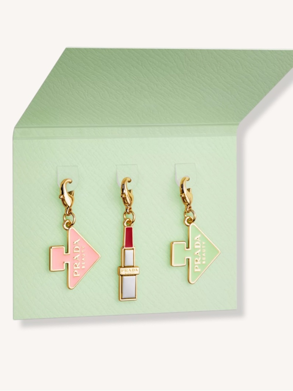 Authentic Prada Beauty 3 pc Charm Set